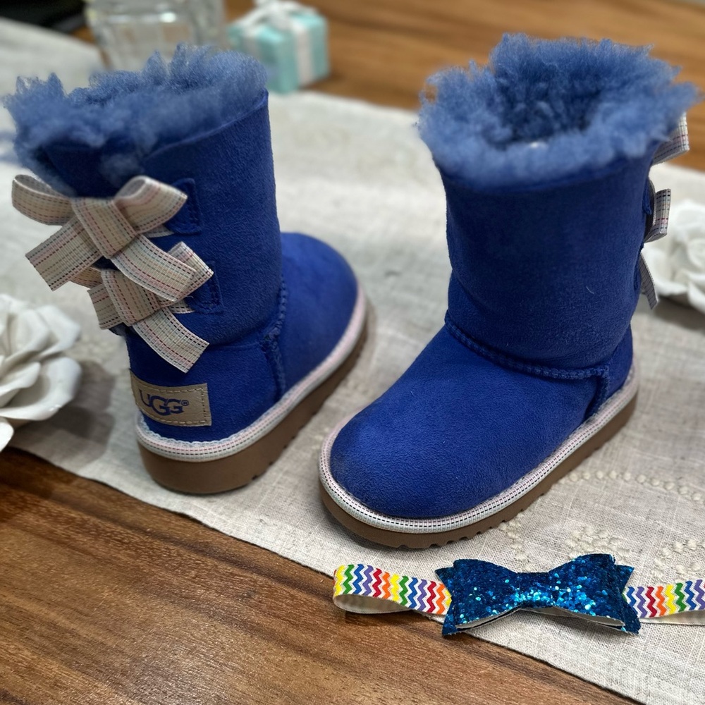 UGGS BAILEY BOW BLUE GIRLS TODDLER SZ 6 BRAND NEW 100% AUTHENTIC NO BOX - Picture 7 of 12
